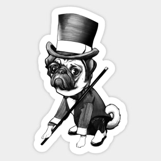 Pug-Astair Sticker